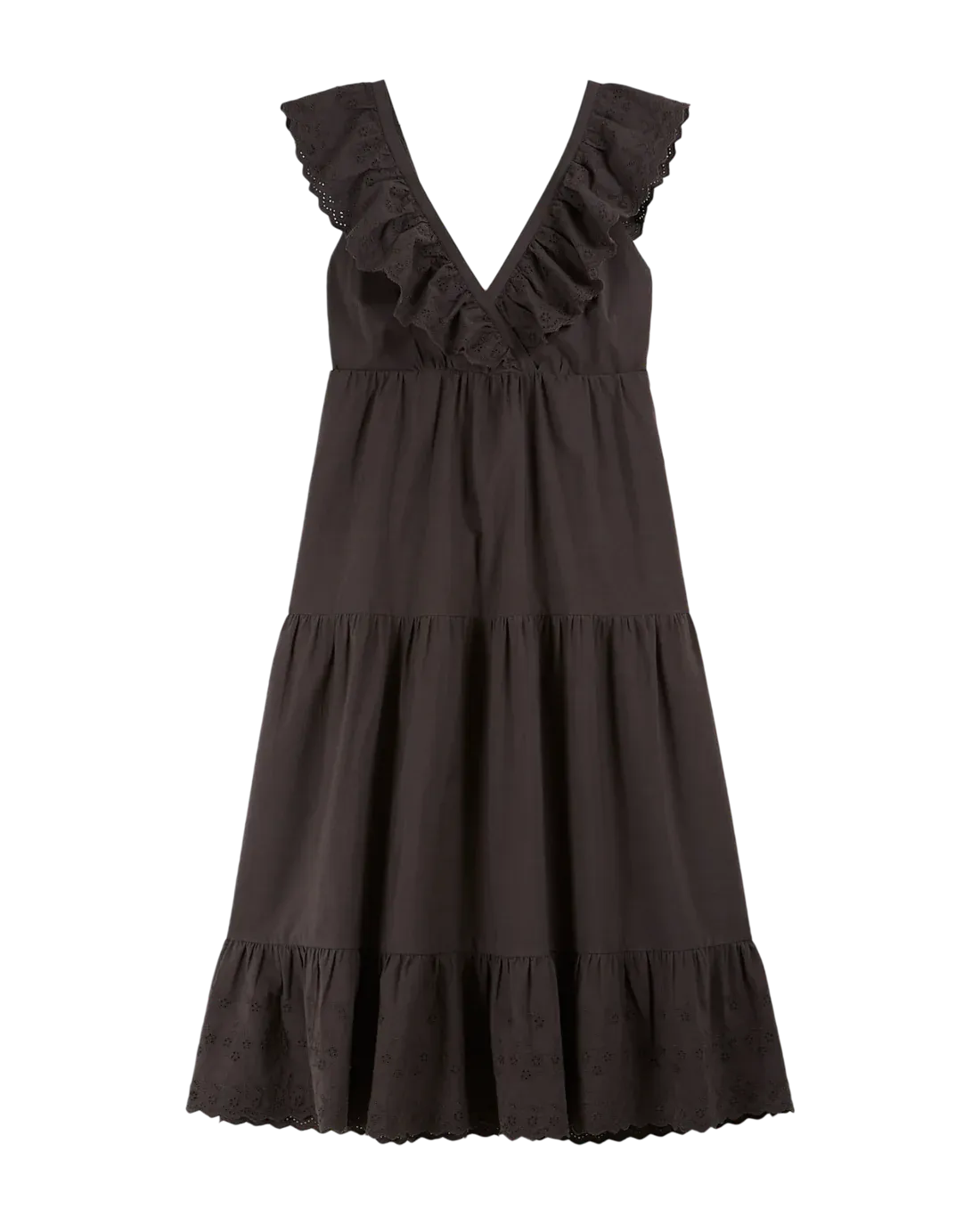 Women Dress Embroidered Bitume - قصيرة