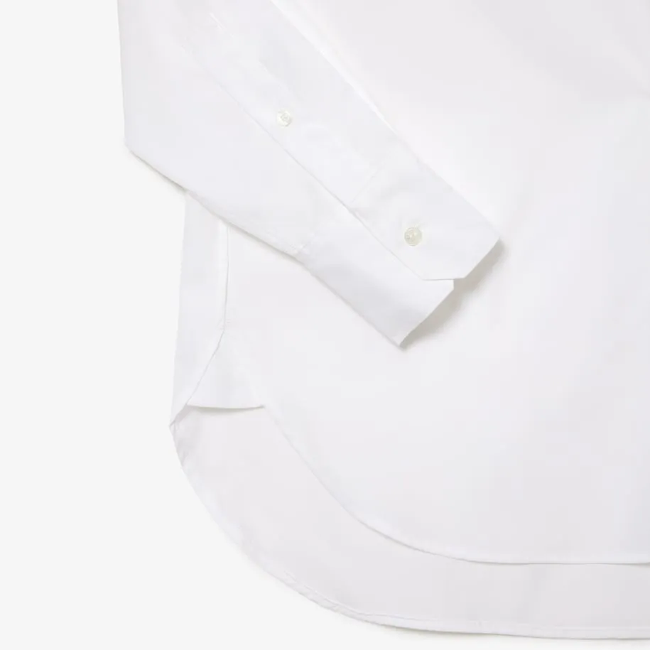 Women's Oversized Shirt with Breast Pocket White