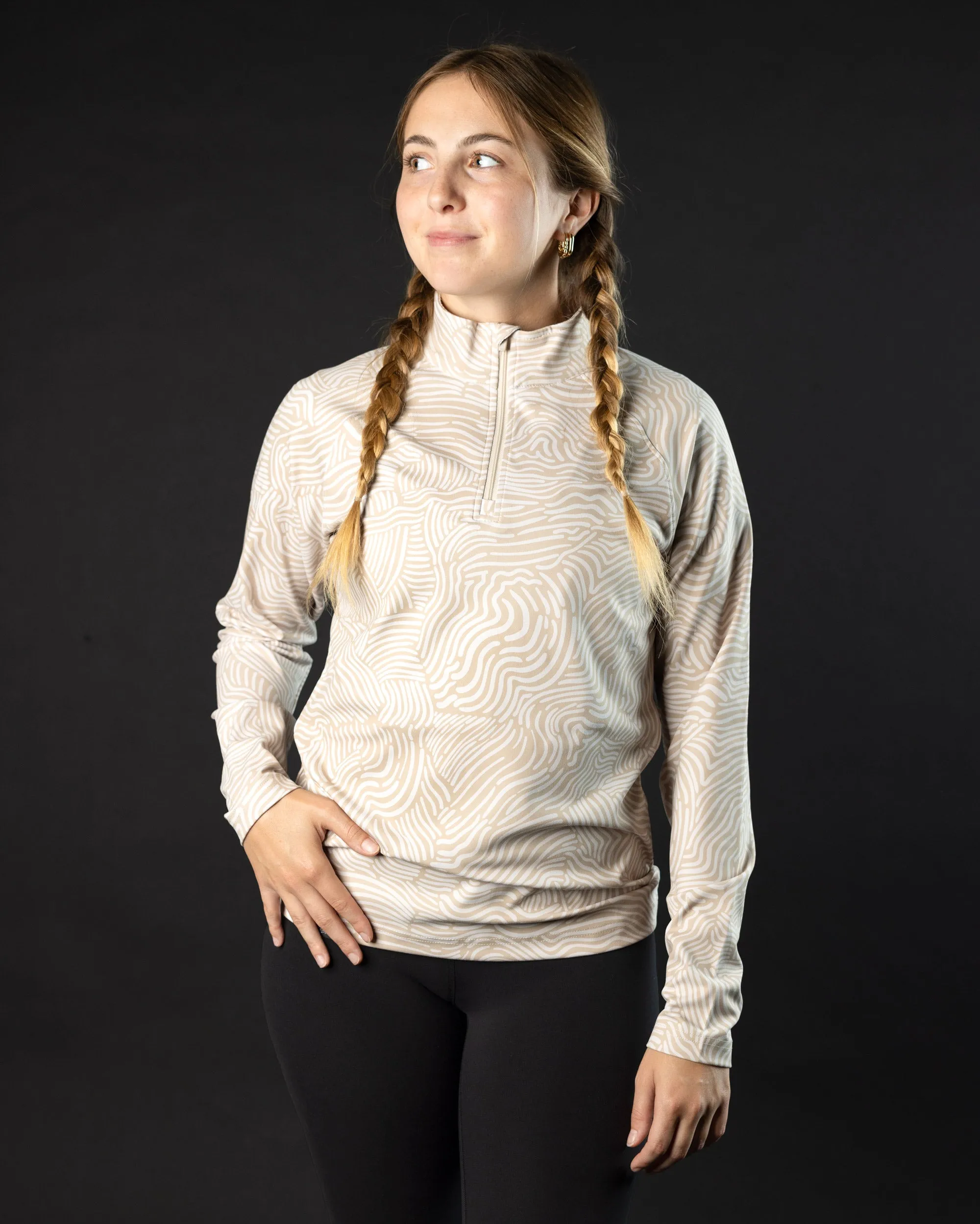 Women's Q-Zip - Latte