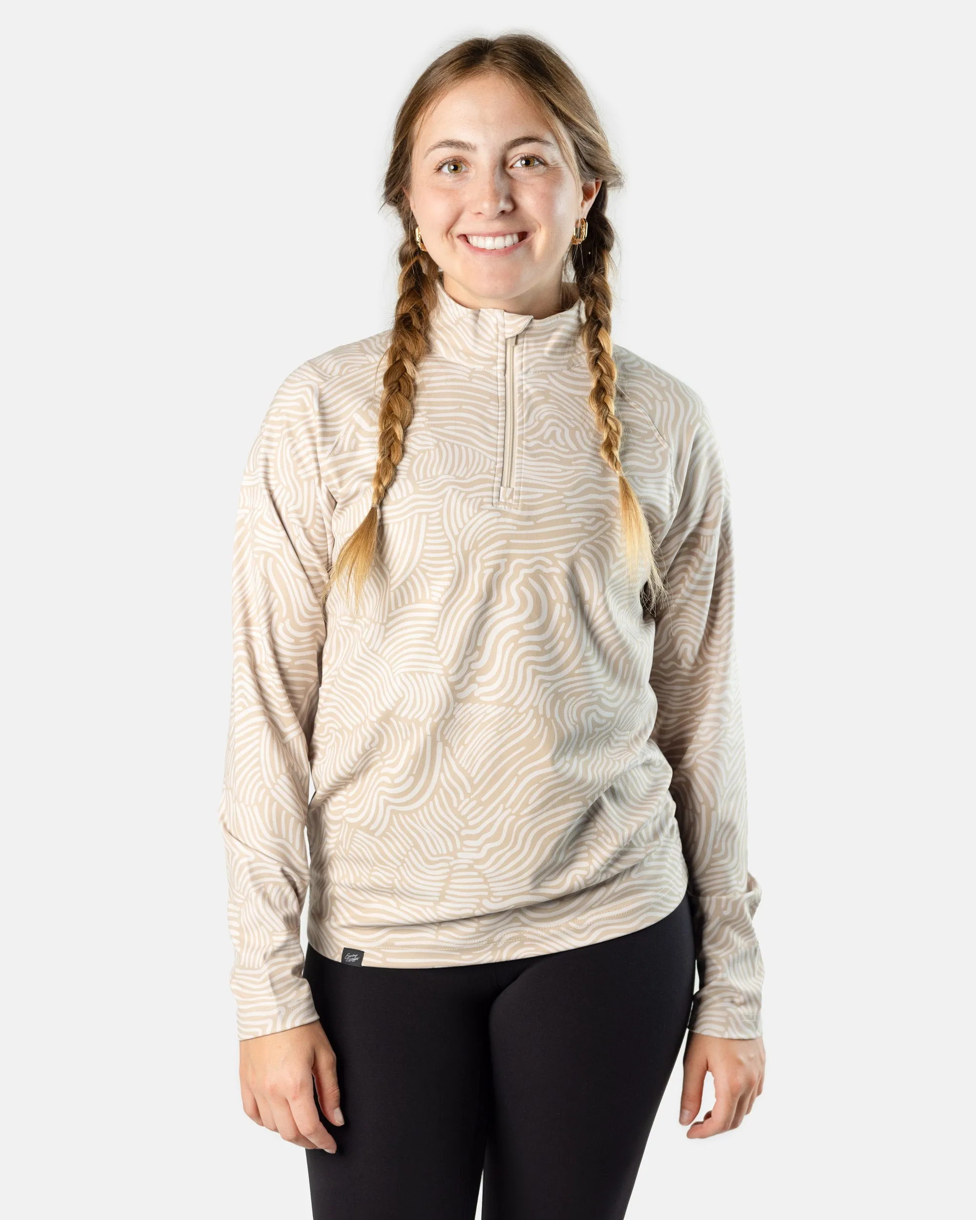 Women's Q-Zip - Latte