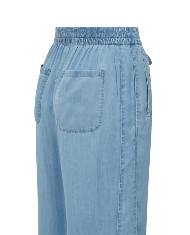 Yaya Chambray Wide Leg Trousers