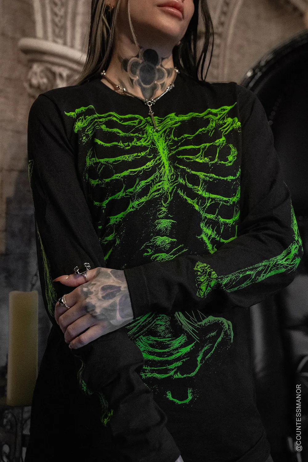Zombie Rot Skeleton T-shirt [Monster Green]